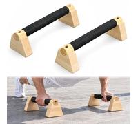 Impugnature parallele per flessioni in legno, per esercizi di sollevamento | Maniglie parallelette in legno, per flessioni, antiscivolo, per calistenia, supporto per la mano per l'allenamento in