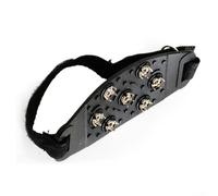 Impugnature per ghiaccio a 7 denti, per neve e ghiaccio, con base in silicone e cinghia regolabile per un fissaggio sicuro delle calzature (1 paio nero)