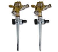 Impuls - Irrigazione da giardino con punte in metallo di zinco, set da 2 pezzi, diametro spruzzo 24 m, copertura 450 m², attacco universale da 3/4"