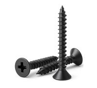 IMSCREWS # 4 viti per legno nere da 1/2" (confezione da 200 pezzi), in acciaio inossidabile 304 a testa piatta, elementi di fissaggio di grado marino per cerniere di armadi, riparazione chitarra e