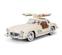 imtfzct 1/22 Mercedes Benz 300sl modellino auto, suono e luce giocattolo con funzione Pull Back, modello da collezione in metallo leggero, regalo per bambini (bianco