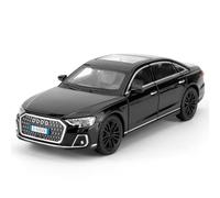 imtfzct 1/32 Audi A8 modellino auto giocattolo con funzione audio e luce, giocattolo per bambini con funzione pull-back, modello auto in qualità da collezione, regalo per bambini (nero)