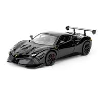 imtfzct 1:32 Ferrari 488 Modellino auto, auto in alluminio pressofuso con funzione di ritorno, auto giocattolo per bambini con luce e suono, modello da collezione giocattolo, regalo per bambini (nero)