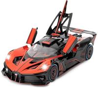imtfzct Bugatti Bolide 1:24 Modellino auto, auto in alluminio pressofuso con funzione di ritorno, auto giocattolo per bambini con luce e suono, giocattolo da collezione, regalo per bambini (rosso)