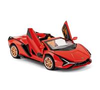 imtfzct Lamborghini Sian Roadster Alloy Car Model 1/32 Auto giocattolo sonoro e luce con funzione pullback Adatto per modelli di auto da collezione Regalo per bambini (rosso)