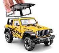 imtfzct Wrangler - Modellino giocattolo in scala 1:24, con suono e luce, funzione Pull Back e porte apribili, dettagli realistici per collezionisti e regali, giallo