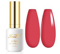 Imtiti Coral Red Gel Nail Polish, 1 Pcs 0.5 fl oz Coral red gel nail polish Color Soak Off Gel Polish Nail Art Manicure Salon DIY Nail Lamp Gel Nail Design Christmas Decoration