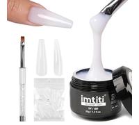 Imtiti Gel strutturante per unghie in gel, 3 in 1 Builder gel per prolungamento, forte lampada UV LED per la guarigione delle unghie per la casa fai da te professionale (Milky White-35g)