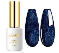 Imtiti Glitter Blue Gel Nail Polish, 1 Pcs 0.5 fl oz Sparkly navy blue gel nail polish Color Soak Off Gel Polish Nail Art Manicure Salon DIY Nail Lamp Gel Nail Design Christmas Halloween Decoration