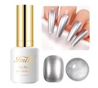 Imtiti Metal Silver Gel Polish, flaconi da 15 ml, argento metallizzato Nail Art 3D Mirror Chrome Effect Gel Smalto Glossy Soak Off UV / LED Gel per nail art fai da te, 1 pz