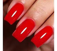 Imtiti Smalto gel rosso, 1 pezzo di smalto gel UV LED rosso neon, lunga durata, nail art manicure fai da te a casa per la primavera e l'estate (10ML-367)