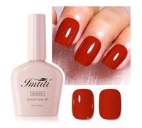 Imtiti Smalto Gel Rosso Natale, UV LED, Lunga Durata, Nail Art Manicure Fai Da Te a Casa per l'Autunno e l'Inverno (10 ML)