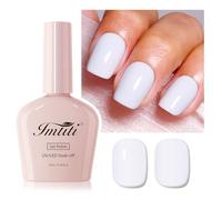 Imtiti Smalto per unghie bianco caldo, 1 pezzo di smalto gel bianco puro, smalto gel UV LED, lunga durata, nail art manicure fai da te a casa per l'autunno e l'inverno (10 ML)