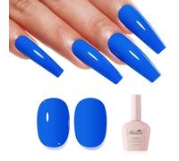 Imtiti Smalto Semipermanente Unghie Blu, Smalti Semipermanenti Per Unghie Blu Elettrico Primavera Estate Smalto Gel Unghie UV French Gel Nail Polish UV Led Soak Off 10ml