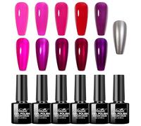 Imtiti Smalto Semipermanente Unghie Metallica Set, 5 Colori Gelatina Trasparente Metallica Smalto Per Unghie Kit Gel Nail Polish Cromato Effetto Specchio Metallico UV Led Manicure 6ml X 6