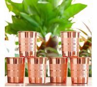 IMTRA FASHION Set Di 6 Bicchieri Da Acqua In Rame Al 100% Resistenti E Con Benefici Per La Salute Secondo I Principi Ayurvedici