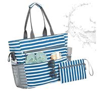 Imtrub Borse Spiaggia Donna - Capiente Borsa Spiaggia con Portamonete - Borsa a Mano Impermeabile Esterna con Cerniera, Piegevole e Multiuso per Palestra, Pendolari, Trekking, Uso Quotidiano, Picnic e