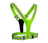 Imtrub Bretelle Catarifrangenti, Gilet Catarifrangente Alta Visibilita, Gilet Riflettente di Sicurezza, con Strisce LED Riflettenti Ricarica USB per Jogging, Corsa, Ciclismo, Passeggiate, Moto