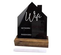 Imtrub House WiFi Board,House WiFi Pattern Sign - Targa in Acrilico con Penna cancellabile | riscrivere lavagne WiFi in Stile Lavagna, da Tavolo, Decorazione per casa, Negozio, Ospiti
