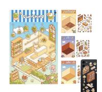 Imtrub Kit di adesivi in miniatura per casa, effetto 3D, decalcomanie con scena della casa | Decalcomanie antistress per appassionati di artigianato, adulti, adolescenti, attività scolastiche