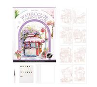 Imtrub Libro da Colorare ad Acquerelli,Set Artistico da Viaggio a Tre Ante - Kit Completo Multifunzionale Adatto A Principianti Per Adulti Studenti Pittori E Attività All'Aperto