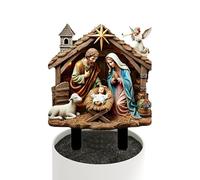 Imtrub Pali da giardino di Natale, presepe di Natale, inserti per esterni, statua decorativa sacra per stanza, giardino, terrazza, fattoria, balcone, prato, piante in vaso, portico