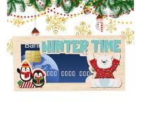 Imtrub Porta soldi natalizio per contanti, in legno, a, contanti, 17,8 x 8,9 cm, divertente portafoglio natalizio per bambini, figli, figlia, A6, Refer to description, Unisex