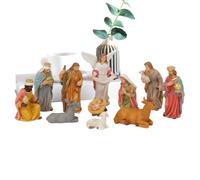 Imtrub Presepe,Decorazioni Natalizie Religiose Statue Di Gesù Bambino Mangiatoia - Statuine Presepe Cristiano Familiare In Miniatura,Per Interni Esterni Camera Soggiorno Tavolo Mensola Ufficio Chiesa
