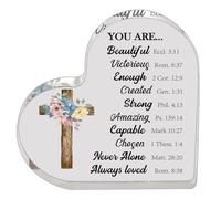 Imtrub Regali cristiani in Acrilico, Regali cristiani per Donne, Regali ispiratori con versetti e Preghiere della Bibbia, Regali Religiosi, Souvenir di Cuore Acrilico per Mamma, Sorella, Migliore