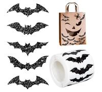 Imtrub Rotolo di adesivi con pipistrelli di Halloween, adesivi decorativi per Halloween, buste sigillanti decalcomanie per feste per giovani, adolescenti, ragazze, familiari, amici, ragazze e ragazzi