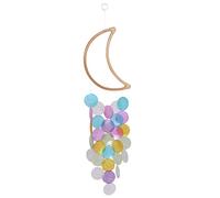 Imtrub Scacciapensieri a conchiglia, elegante campana a a forma di luna, simpatica, per esterni, da appendere in stile lunare, attirano l'attenzione dei bambini per la decorazione della casa