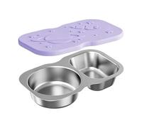 Imtrub Scatola snack Vassoio Portatile Per Salse Con 2 Scomparti | Lunch Box con Coperchio in Silicone a Tenuta per Controllo Porzioni, Insalata, Frutta, Salse, Scuola, Asilo, Viaggio