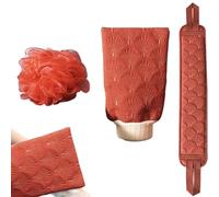 Imtrub Set di 3 guanti da bagno per la pulizia della schiena, con panno per la pulizia della schiena, per la pulizia profonda della pelle