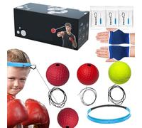 Imtrub Set di palline per riflessi da boxe, set di palline per riflessi da boxe,Attrezzatura da Punching Ball con fasce | Palla per da per la testa per una migliore coordinazione