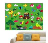 Imtrub Tavola in feltro per bambini, Set di storie in feltro di flanella fai da te, Set di tabelloni multifunzionali in sfocato con animali da fattoria, attività educative da parete per bambini