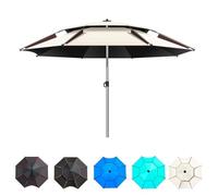 IMUNKT 180-260cm Grande Ombrellone da Spiaggia Inclinabile A 360°, Ombrellone da Pesca Ombrellone da Mare, Ombrellone da Giardino per Ventilazione(Beige,240cm/8ft)