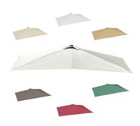 IMUNKT 2m/2.5m Baldacchino per Ombrellone Semi Rettangolare Telo di Ricambio per Ombrellone Giardino Copertura Ombrellone da Balcone 5 Stecche(White,2.5mx1.3m (8.2'x4.2'))
