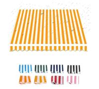 IMUNKT 300x250cm Tessuto per Tenda da Sole Estensibili, Tessuto di Ricambio Impermeabile Antistrappo, Tela di Ricambio per Esterno Balcone, Giallo Bianco(Yellow,10x8ft/300x250cm)