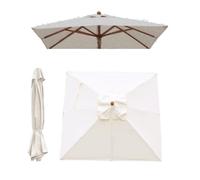 IMUNKT 3x3m Quadrato Baldacchino Per Ombrellone Da Giardino 8 Stecche Telo Di Ricambio Per Ombrellone Da Tavolo Palo Centrale, Copertura Poliestere 200g/㎡(Beige)