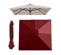 IMUNKT 3x3m Quadrato Baldacchino Per Ombrellone Da Giardino 8 Stecche Telo Di Ricambio Per Ombrellone Da Tavolo Palo Centrale, Copertura Poliestere 200g/㎡(Burgundy)