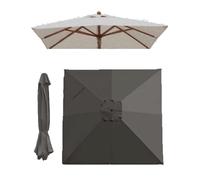 IMUNKT 3x3m Quadrato Baldacchino Per Ombrellone Da Giardino 8 Stecche Telo Di Ricambio Per Ombrellone Da Tavolo Palo Centrale, Copertura Poliestere 200g/㎡(Gray)