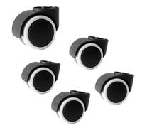 IMUNKT 5 Ruote per Sedia Ufficio Senza Stelo 50mm Rotelle di Ricambio per Sedie Girevoli, Rotelle Silenziose, Ruote in Poliuretano, Diametro del Foro 8mm(White)