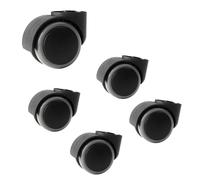 IMUNKT 5 Ruote per Sedia Ufficio Senza Stelo 50mm Rotelle di Ricambio per Sedie Girevoli, Rotelle Silenziose, Ruote in Poliuretano, Diametro del Foro 8mm(Grey)