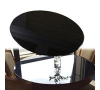 IMUNKT 60/100cm Nero Piano Da Tavolo Rotondo In Vetro, Sostituzione Del Piano Per Tavolo Da Patio/Tavolo Da Pranzo, Vetro Temperato Circolare(17"(43cm))