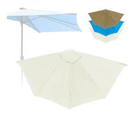 IMUNKT Copertura di Ricambio per Ombrellone Mezzaluna 270cm 5 Stecche, Telo di Ricambio, Tettuccio Superiore di Ricambio per Ombrellone da Giardino, Beige/Blu(Beige)