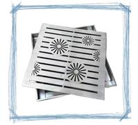 IMUNKT Copertura Di Scarico In Acciaio Inossidabile 304, Quadrato Scarico A Pavimento, Griglie Di Drenaggio Esterni, Griglie Fognarie, 10x10 15x15 20x20 25x25 30x30cm(Type 2,40x40x3cm/15.7x15.7x1.2")