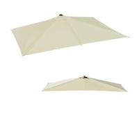 IMUNKT Copertura Per Ombrellone Semi-rettangolare 250x130cm 5 Stecche, Telo Di Ricambio Per Ombrellone Balcone, Porta, Terrazza, Baldacchino Di Ricambio(Beige,2.5x1.2m(8.2'x4'))
