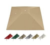 IMUNKT Copertura Quadrato 3x3m Per Ombrellone A Sbalzo, 8 Stecche, Telo Di Ricambio Per Ombrellone Da Esterno, Baldacchino Per Ombrellone Terrazza Piscina(Khaki)