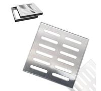 IMUNKT Copertura Quadrato Scarico a Pavimento, Griglia di drenaggio per esterni in Acciaio Inox, Copertura di Scarico con Base, per giardino, vialetto e patio(15x15x2cm/5.9x5.9x0.8")