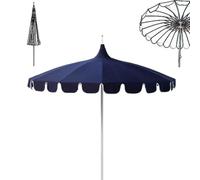 IMUNKT Grande Ombrello Pagoda Parasole Da Giardino Esterno Ø 230cm Ombrellone Da Spiaggia Protezione UV Antivento Per Balcone, Piscina, Terrazza(Navy)